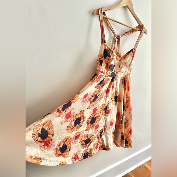 100% Cotton Floral Sundress with Spaghetti Straps Size 10 - Picture 7 of 13